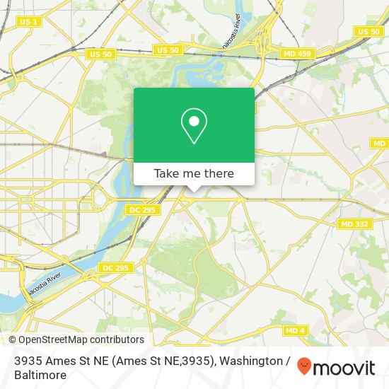 Mapa de 3935 Ames St NE (Ames St NE,3935), Washington, DC 20019