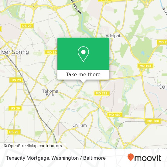 Mapa de Tenacity Mortgage, 7333 New Hampshire Ave
