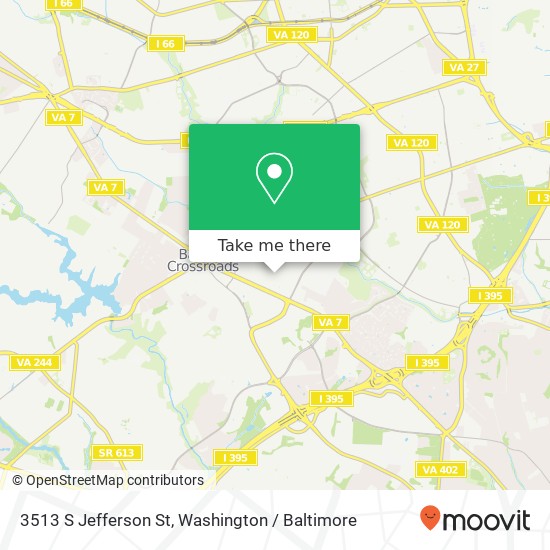 Mapa de 3513 S Jefferson St, Falls Church, VA 22041