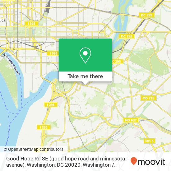 Mapa de Good Hope Rd SE (good hope road and minnesota avenue), Washington, DC 20020