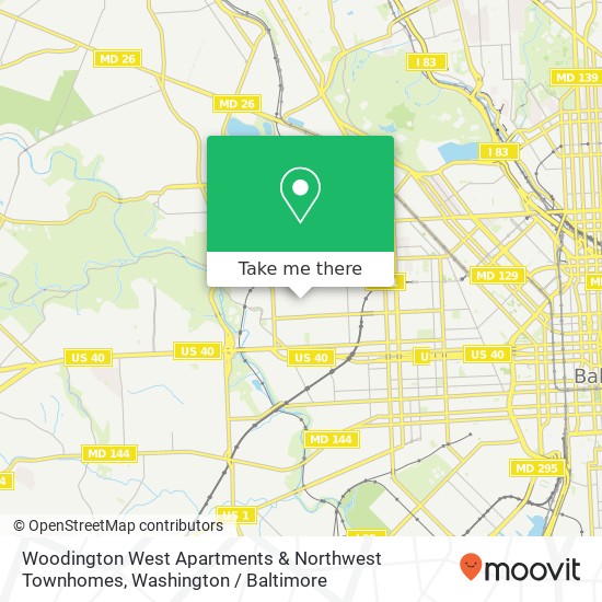 Mapa de Woodington West Apartments & Northwest Townhomes, 1036 Braddish Ave