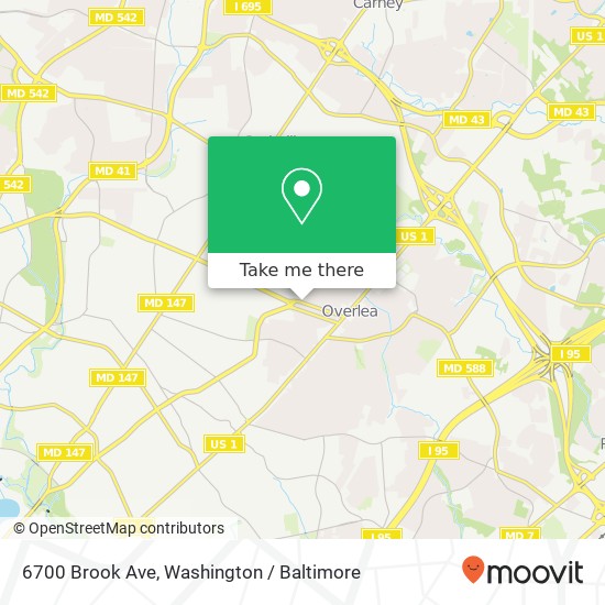 Mapa de 6700 Brook Ave, Baltimore, MD 21206