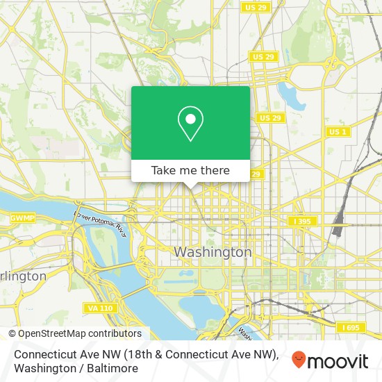 Mapa de Connecticut Ave NW (18th & Connecticut Ave NW), Washington, DC 20036