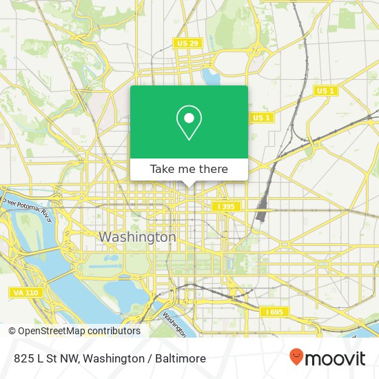 Mapa de 825 L St NW, Washington, <B>DC< / B> 20001