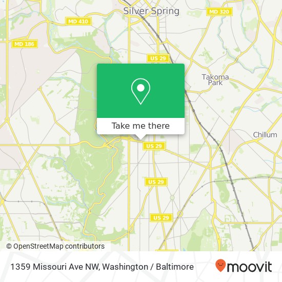 Mapa de 1359 Missouri Ave NW, Washington, DC 20011