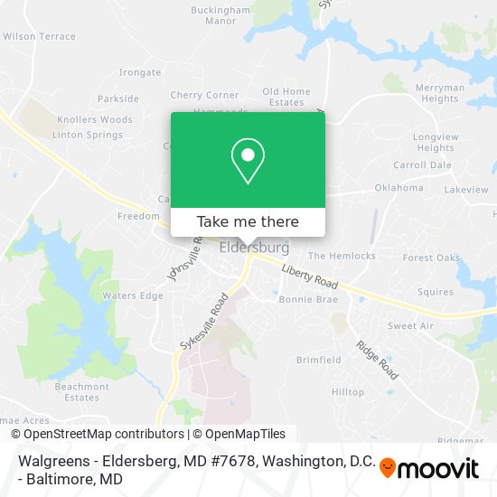 Mapa de Walgreens - Eldersberg, MD #7678