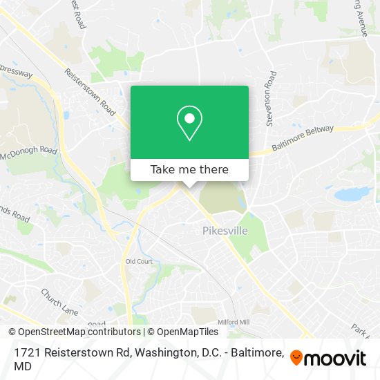 1721 Reisterstown Rd map