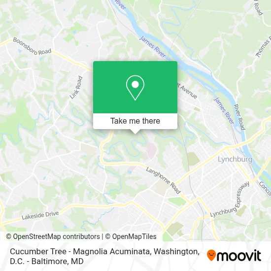 Cucumber Tree - Magnolia Acuminata map