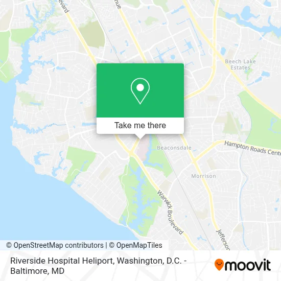 Riverside Hospital Heliport map