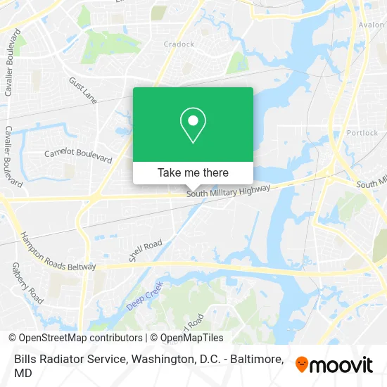 Bills Radiator Service map
