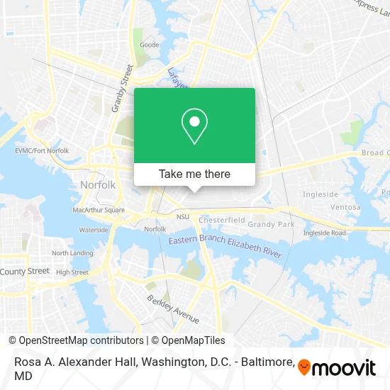 Rosa A. Alexander Hall map