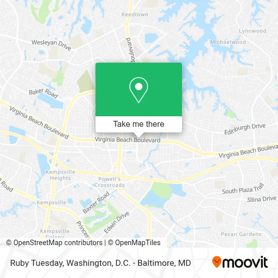 Ruby Tuesday map
