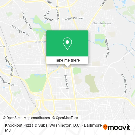Knockout Pizza & Subs map