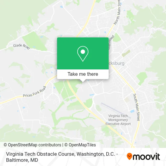 Virginia Tech Obstacle Course map