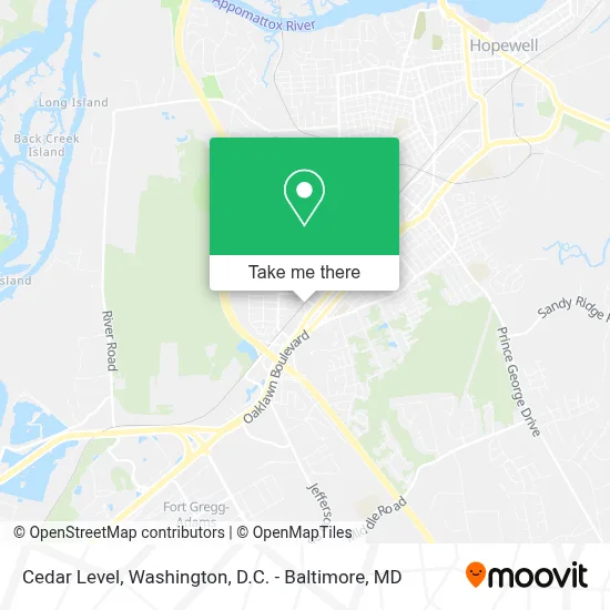 Cedar Level map