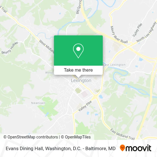 Evans Dining Hall map