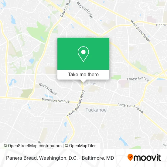 Panera Bread map