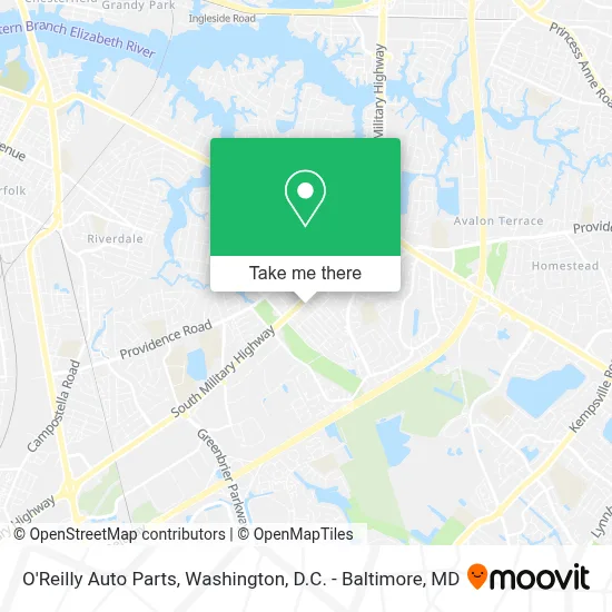 O'Reilly Auto Parts map