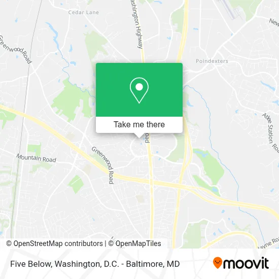 Five Below map