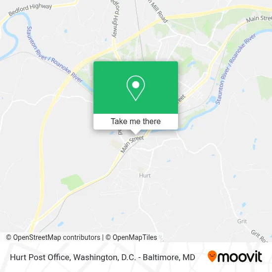 Hurt Post Office map