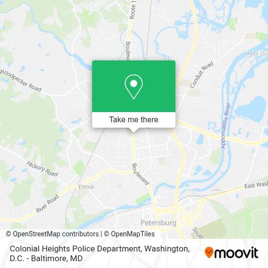 Colonial Heights Police Department map