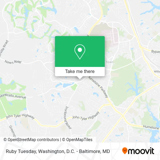 Ruby Tuesday map