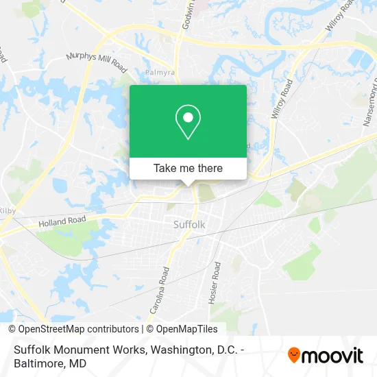Suffolk Monument Works map