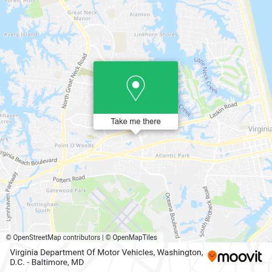 Virginia Department Of Motor Vehicles map