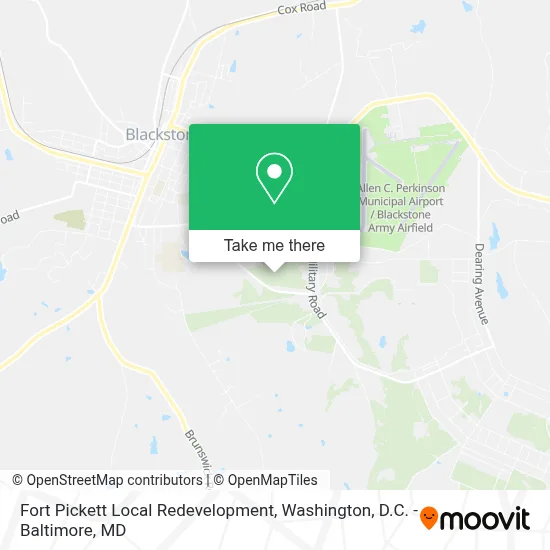 Fort Pickett Local Redevelopment map