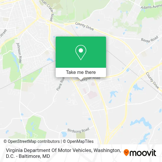 Virginia Department Of Motor Vehicles map