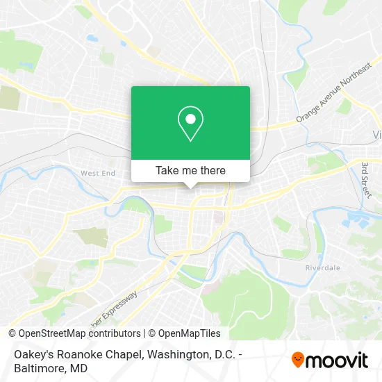 Oakey's Roanoke Chapel map
