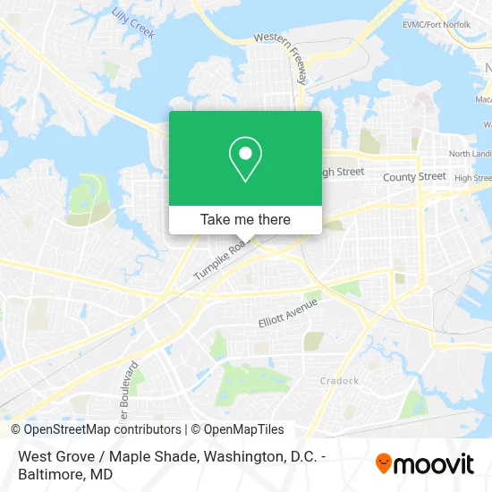West Grove / Maple Shade map