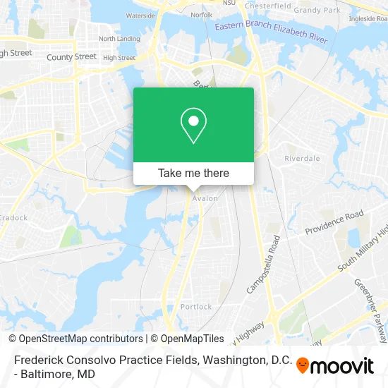 Frederick Consolvo Practice Fields map