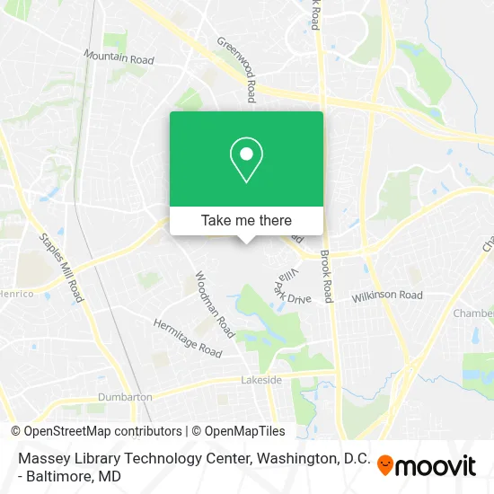 Massey Library Technology Center map