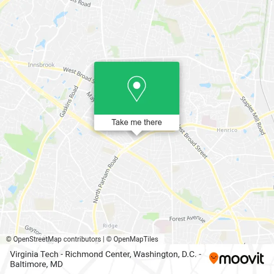 Virginia Tech - Richmond Center map