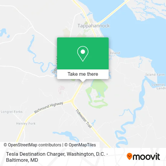 Tesla Destination Charger map