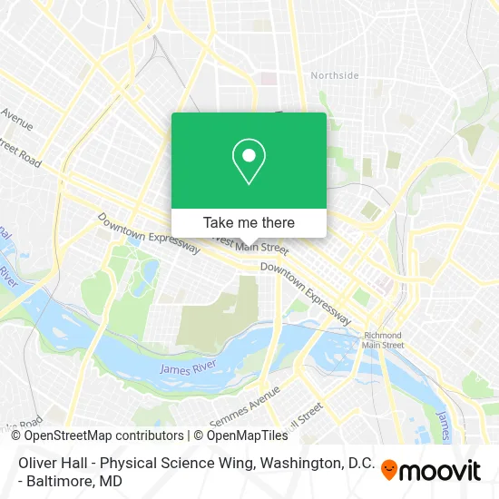 Oliver Hall - Physical Science Wing map