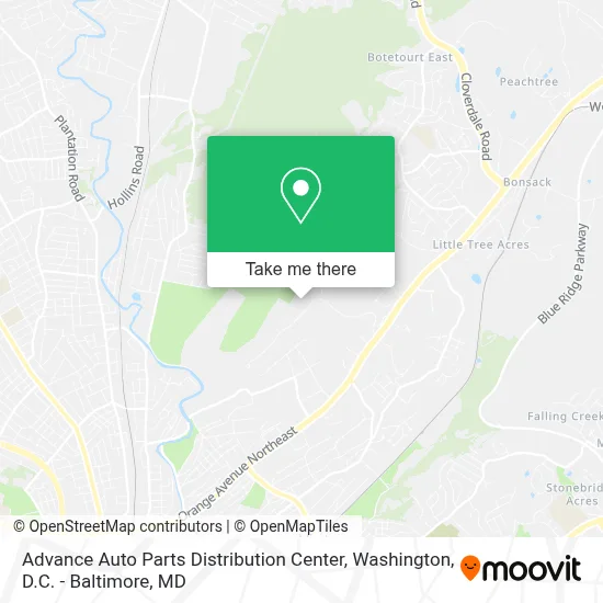 Advance Auto Parts Distribution Center map