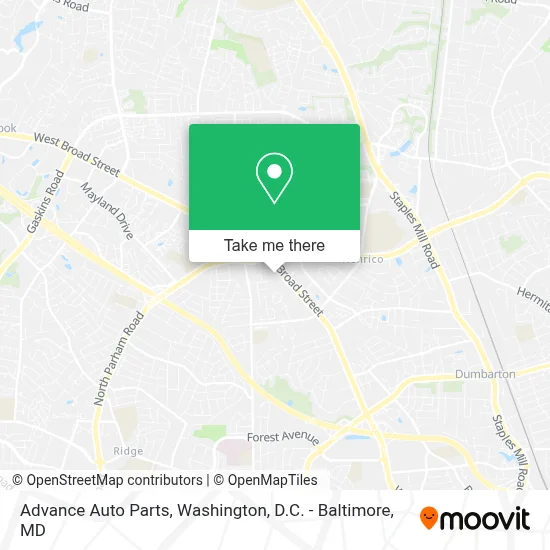 Advance Auto Parts map