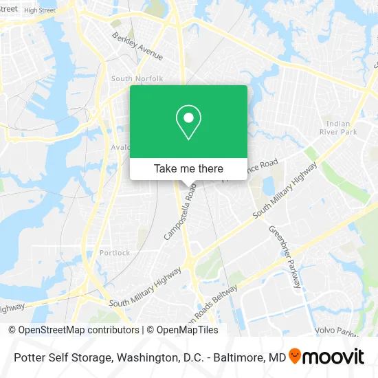 Potter Self Storage map