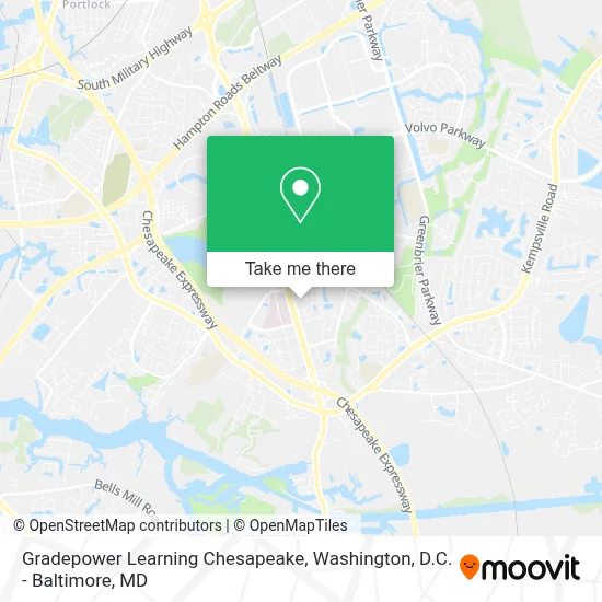 Gradepower Learning Chesapeake map
