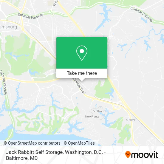 Jack Rabbitt Self Storage map