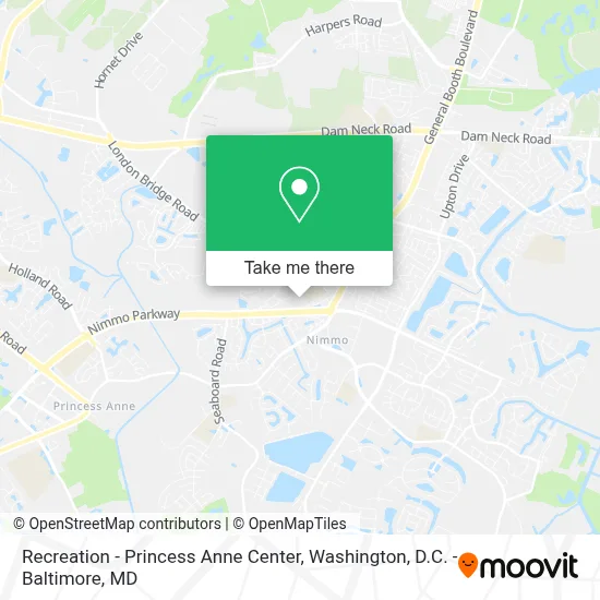 Recreation - Princess Anne Center map