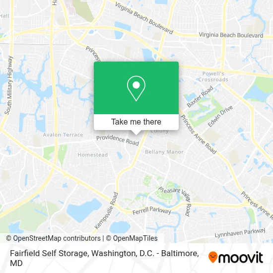 Fairfield Self Storage map