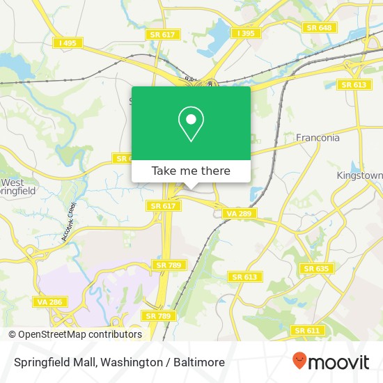 Mapa de Springfield Mall, Springfield, VA 22150