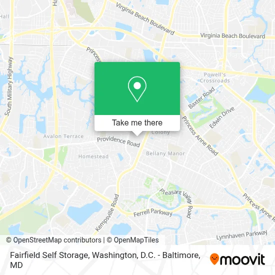 Fairfield Self Storage map