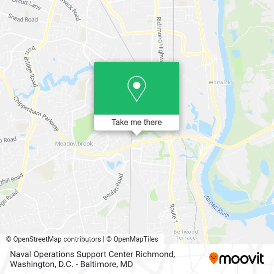 Naval Operations Support Center Richmond map