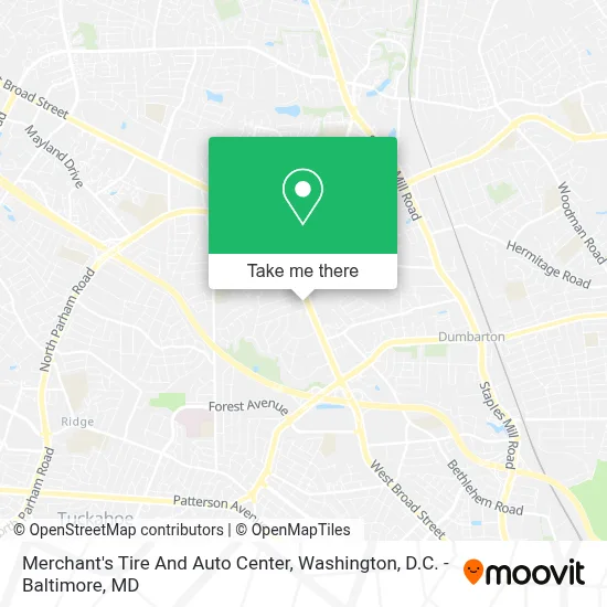 Merchant's Tire And Auto Center map