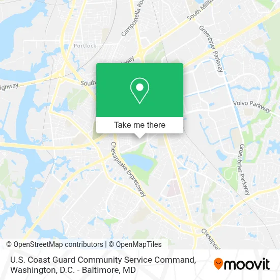 U.S. Coast Guard Community Service Command map