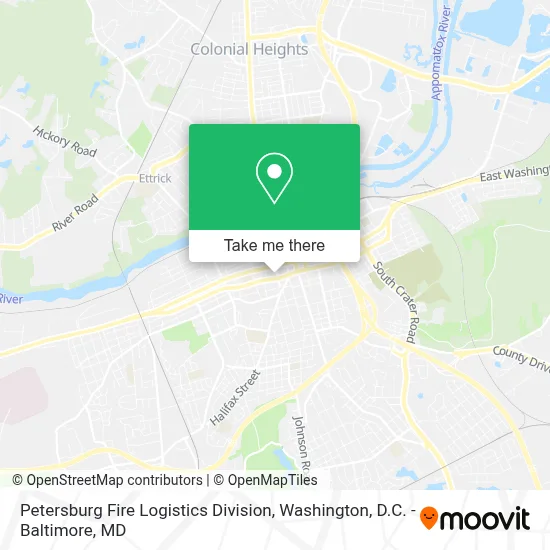 Petersburg Fire Logistics Division map